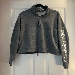 Calvin Klein Women's Gray Quarter-Zip Top